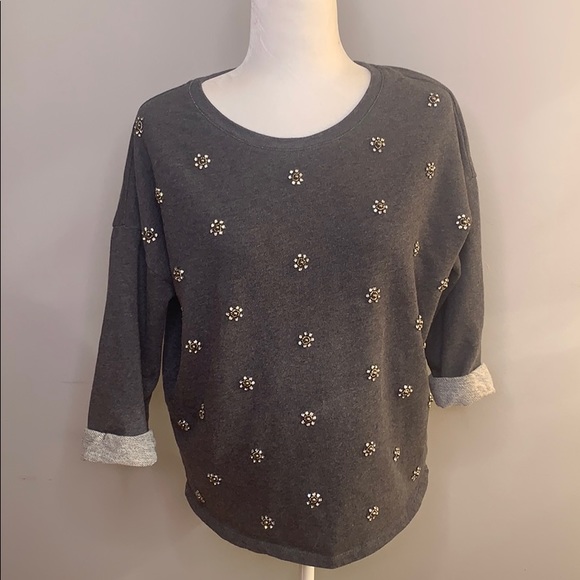 Forever 21 Sweaters - Adorable Gray Forever 21 Sweatshirt with Jewels S